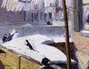 John sloan Backyards,Greenwich Village oil painting